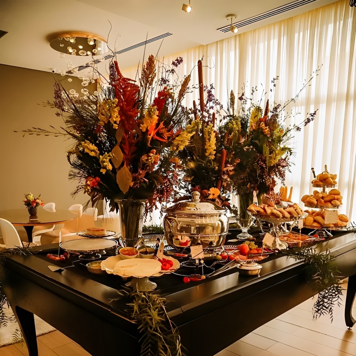 Decoração com flores para celebrações